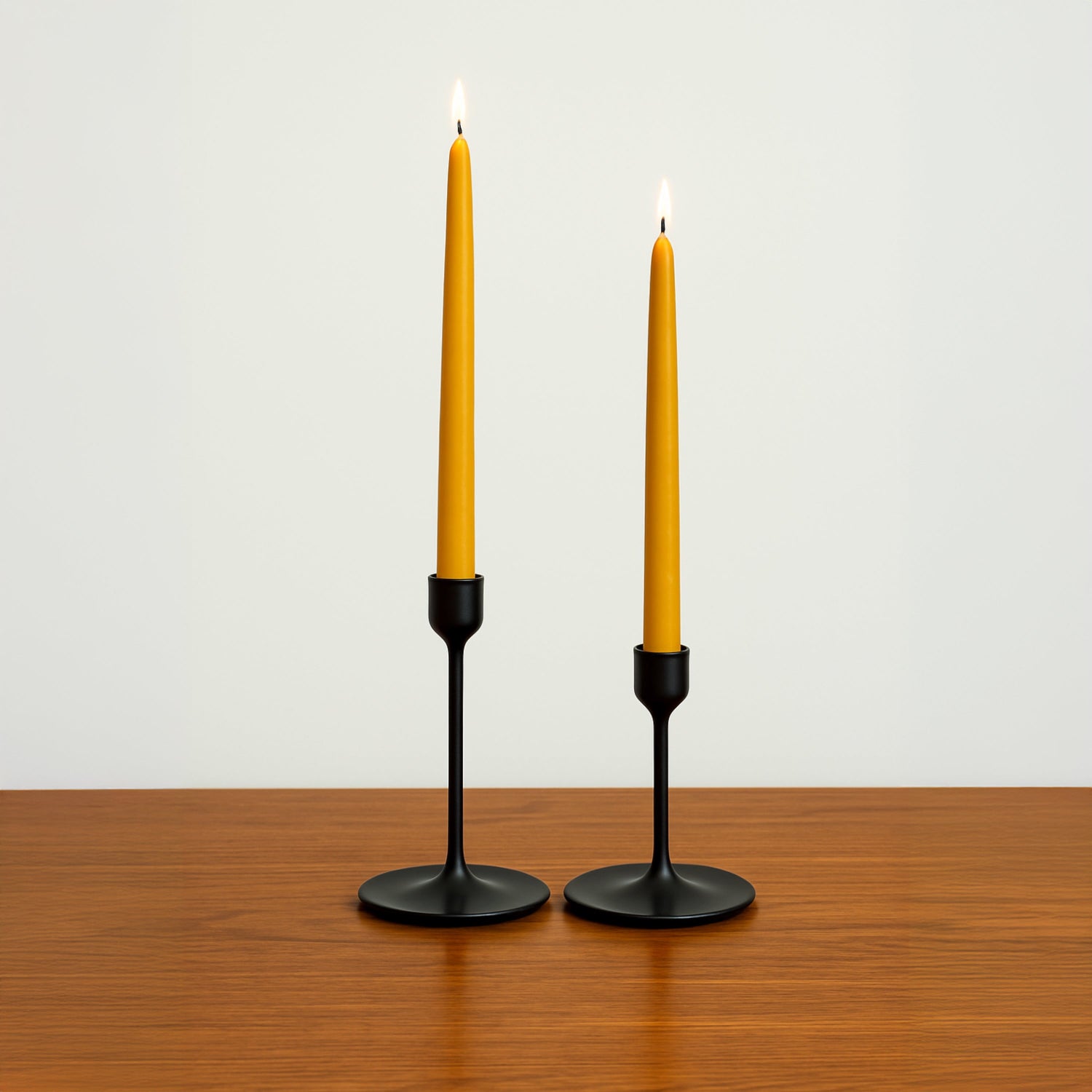 Two hand dipped beeswax taper candles 12" length.