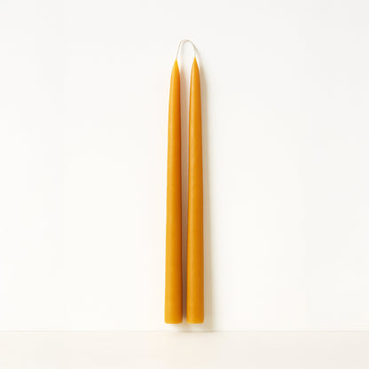 Beeswax hand-dipped 12" taper candles